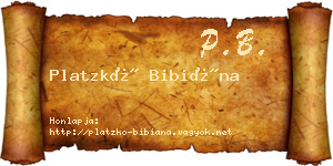 Platzkó Bibiána névjegykártya